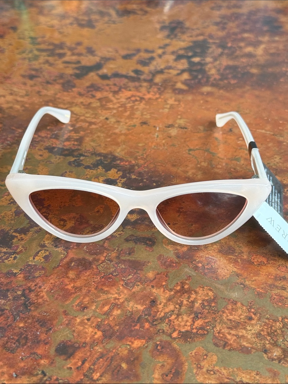 J. Crew White Rose Bungalow Cat Eye Women's Light Tint UVA Protective Sunglasses - Picture 4 of 13